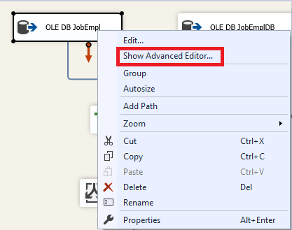 Selecting Show Advanced Editor